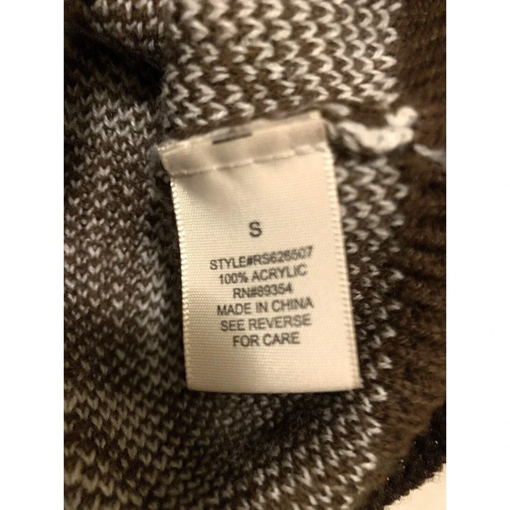 no comment Sweater Vest Womens Juniors Small Brown White V Neck Heart Check‎